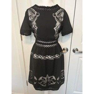 Ark & Co Lace Dress Sheet Mesh Lined Zip Up Size S